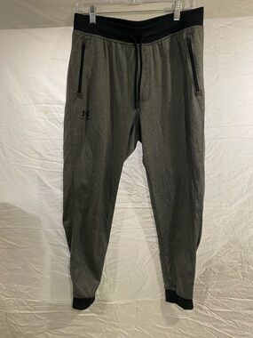 LG Men's Heather Gray Athletic Jogger Pants with Black Waistband